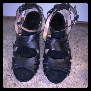 Nine West Black wedge sandals Size 11